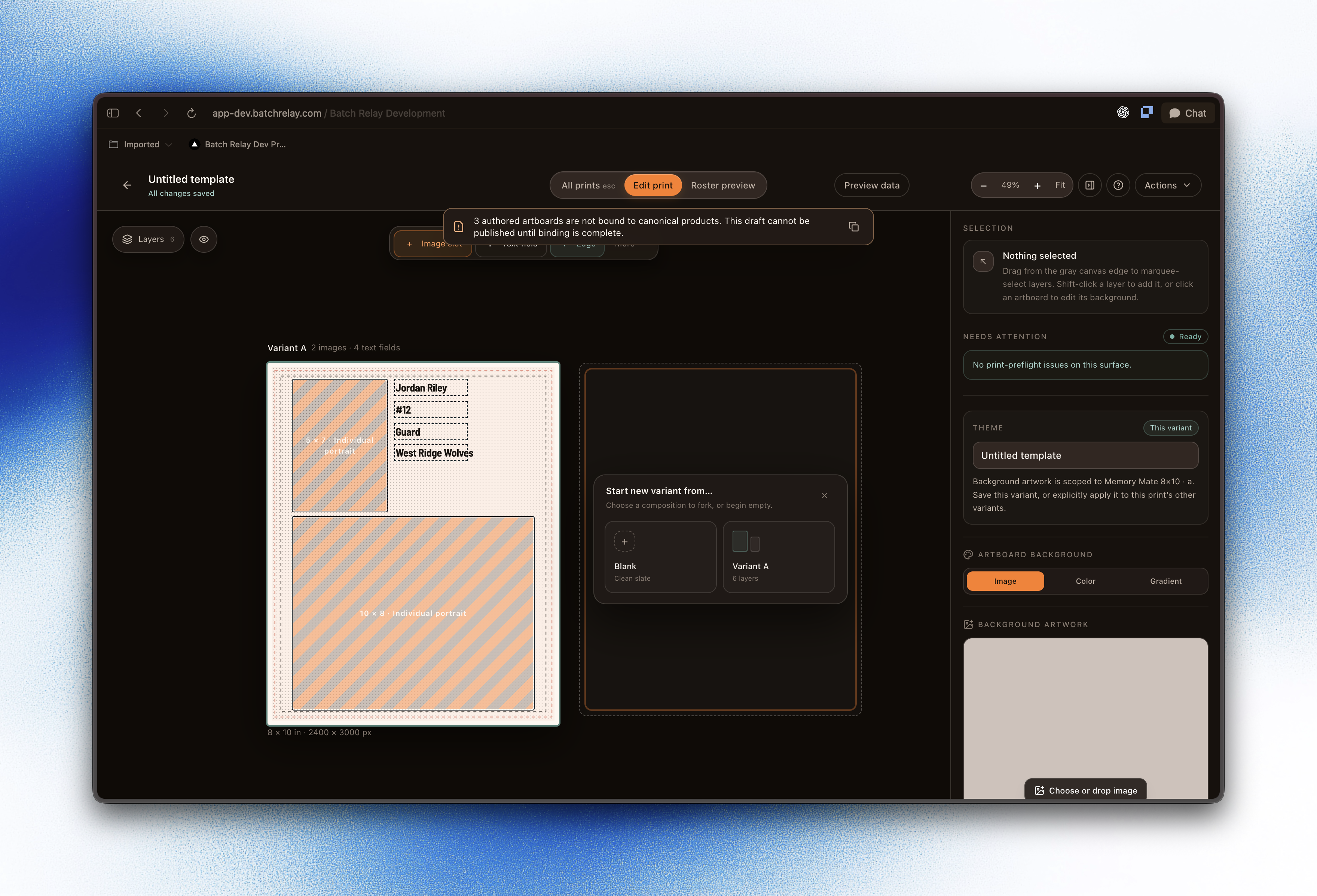 Package editor showing the Save button